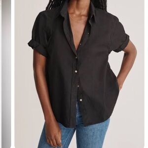 Black button up tee - aritzia